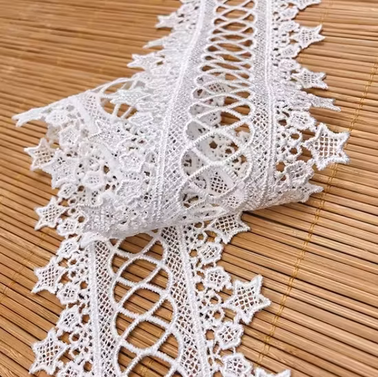 Polyester Cotton Chemical Lace Embroidery Fabric Trim for Home Textile Wedding Dress Garment Accessories