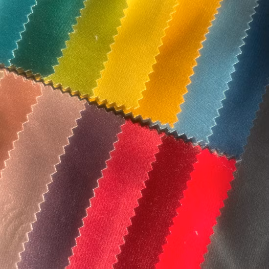 Polyester Knitting Velvet Sofa Fabric Upholstery Fabric Home Textile (Canna)