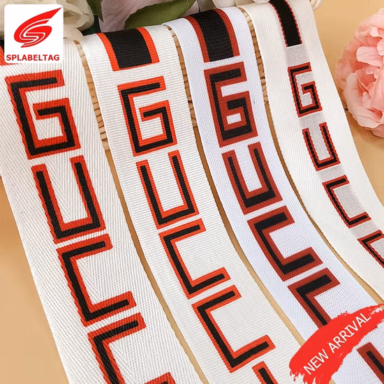 Personalized Printing Satin Silk Cotton Cloth Custom Printed Grosgrain Ribbon with Logo